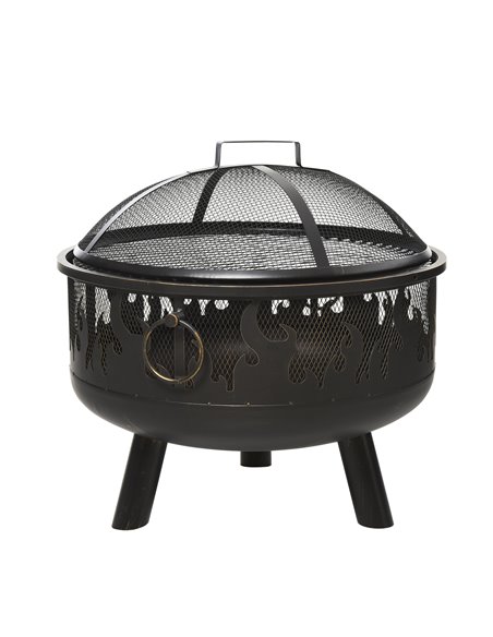 Outsunny 2-in-1 Outdoor Fire Pit with Cooking Grate Steel BBQ Grill, Black 842-169 - pic 41547 | FastDaddyshop