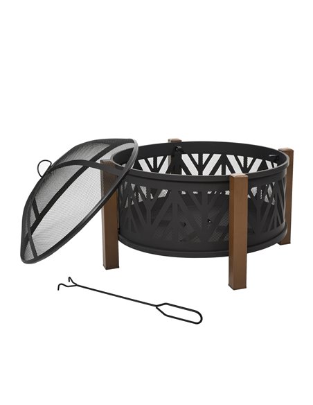 Outsunny 2-in-1 Outdoor Fire Pit Bowl with BBQ Grill, Black 842-172 - pic 41556 | FastDaddyshop