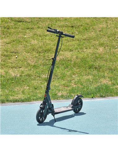 HOMCOM Adult Teens Kick Scooter Foldable Height Adjustable Aluminum Ride On Toy for 14+ with Rear Wheel & Hand Brake, Shock Miti