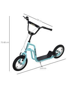 HOMCOM Kids Steel Height Adjustable Kick Scooter Blue/Black 2