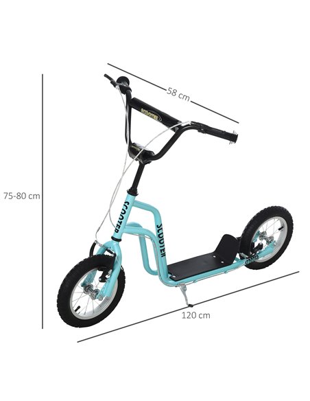 HOMCOM Kids Steel Height Adjustable Kick Scooter Blue/Black - pic 4158 | FastDaddyshop