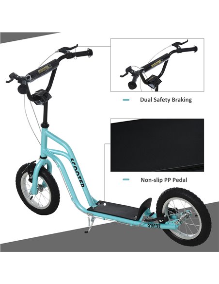 HOMCOM Kids Steel Height Adjustable Kick Scooter Blue/Black - pic 4159 | FastDaddyshop
