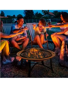 Outsunny Metal Large Firepit Bowl Outdoor Round Fire Pit, Bronze 842-173 2