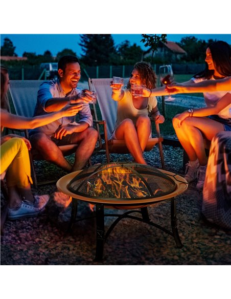 Outsunny Metal Large Firepit Bowl Outdoor Round Fire Pit, Bronze 842-173 - pic 41593 | FastDaddyshop