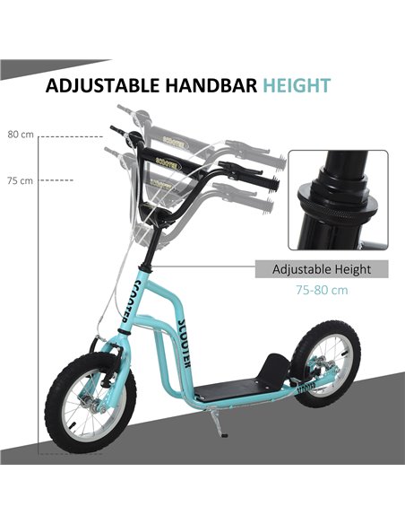 HOMCOM Kids Steel Height Adjustable Kick Scooter Blue/Black - pic 4160 | FastDaddyshop