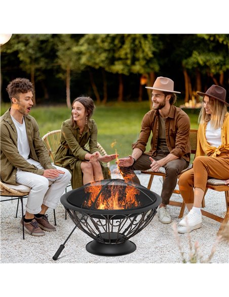 Outsunny Outdoor Fire Pit for Garden, Black & Bronze 842-273V00BK - pic 41620 | FastDaddyshop