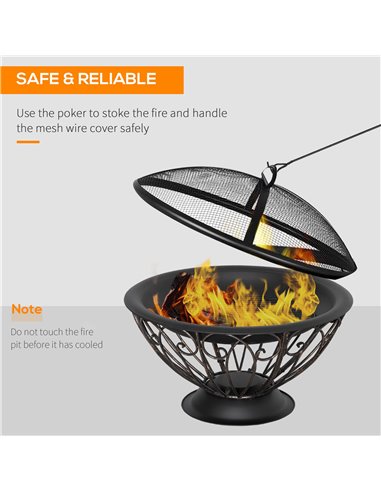 Outsunny Outdoor Fire Pit for Garden, Black & Bronze 842-273V00BK