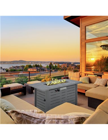 Outsunny Propane Gas Fire Pit Table, 50000BTU Smokeless Firepit, Black 842-271V70BK