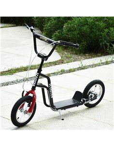 HOMCOM Kids Steel Height Adjustable Kick Scooter Black/Red