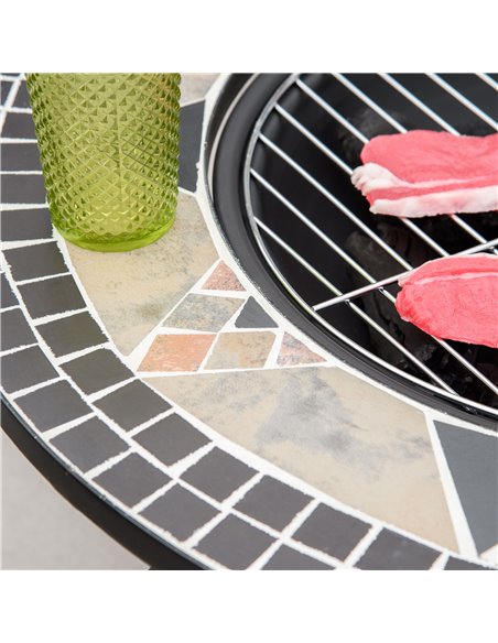 Outsunny 2-in-1 Outdoor Fire Pit, Patio Heater with Cooking BBQ Grill, Firepit Bowl with Spark Screen Cover, Fire Poker for Back - pic 41672 | FastDaddyshop