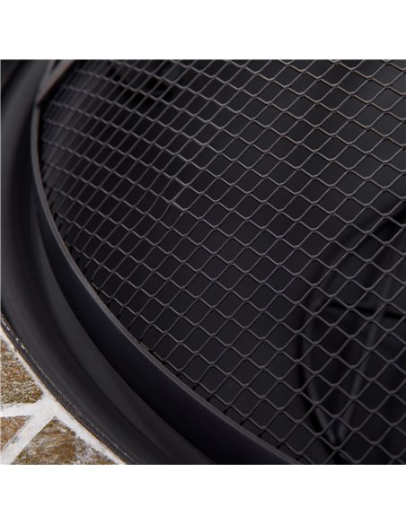 Outsunny 2-in-1 Outdoor Fire Pit on Wheels, Patio Heater with Cooking BBQ Grill, Firepit Bowl with Screen Cover, Fire Poker for  - pic 41680 | FastDaddyshop