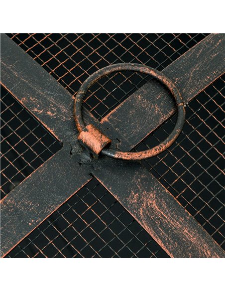 Outsunny Outdoor Fire Pit Patio Heater Charcoal Log Wood Burner with Screen Cover, Fire Bowl with Poker for Backyard, Bronze Ton - pic 41698 | FastDaddyshop
