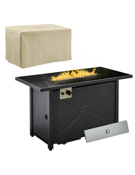 Outsunny Propane Gas Fire Pit Table, Patio Heater, Black 842-261V70 - pic 41700 | FastDaddyshop