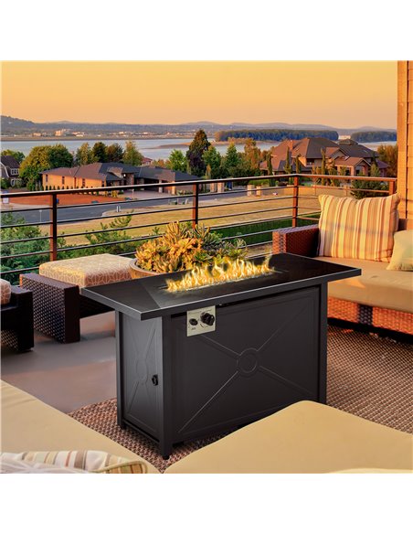 Outsunny Propane Gas Fire Pit Table, Patio Heater, Black 842-261V70 - pic 41701 | FastDaddyshop