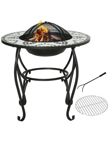 Outsunny 3-in-1 Outdoor Fire Pit, Garden Table with Cooking BBQ Grill, Black 842-219 - pic 41718 | FastDaddyshop