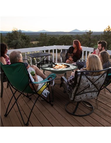 Outsunny 3-in-1 Outdoor Fire Pit, Garden Table with Cooking BBQ Grill, Black 842-219