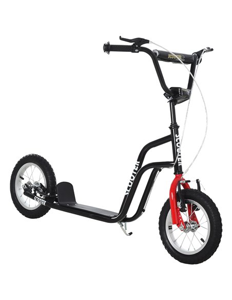 HOMCOM Kids Steel Height Adjustable Kick Scooter Black/Red - pic 4172 | FastDaddyshop