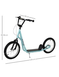 HOMCOM Kids Steel Frame Adjustable Kick Scooter Blue 2