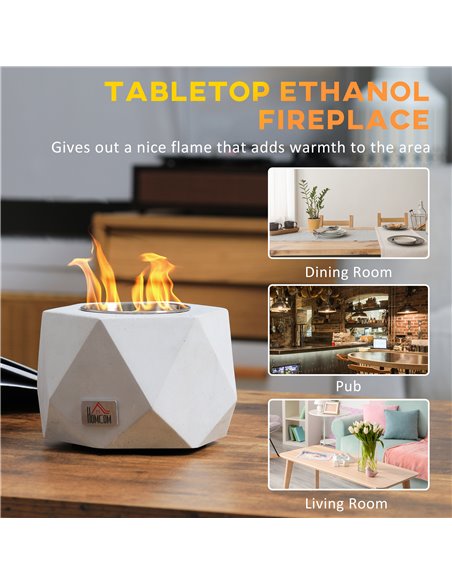 HOMCOM Tabletop Fire Pit, Indoor Fireplace Table Top Fire Pit Bowl, Grey 820-331V00GY - pic 41748 | FastDaddyshop