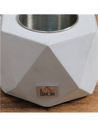 HOMCOM Tabletop Fire Pit, Indoor Fireplace 15cm Table Top Fire Pit Bowl, Alcohol Fueled Concrete Firepit, Angular Mini Fire Bowl