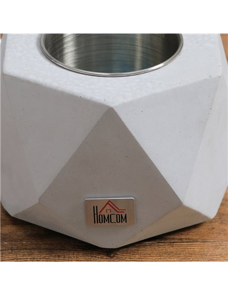 HOMCOM Tabletop Fire Pit, Indoor Fireplace 15cm Table Top Fire Pit Bowl, Alcohol Fueled Concrete Firepit, Angular Mini Fire Bowl - pic 41752 | FastDaddyshop