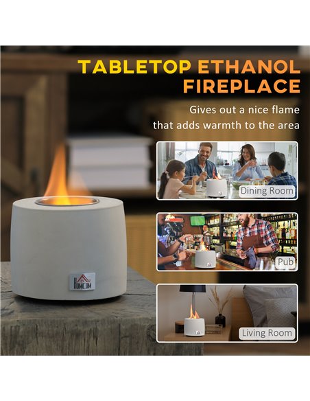 HOMCOM Tabletop Fire Pit, Indoor Fire Pit Table Top FirePit Bowl, Grey 820-332V00GY - pic 41757 | FastDaddyshop