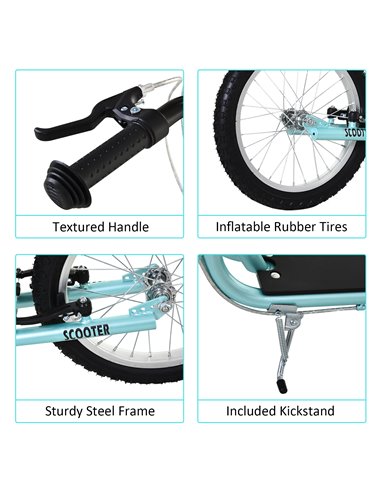 HOMCOM Kids Steel Frame Adjustable Kick Scooter Blue