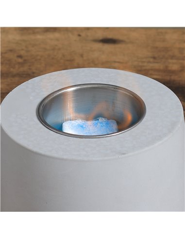 HOMCOM Tabletop Fire Pit, Indoor Fire Pit 12.5cm Table Top FirePit Bowl, Alcohol Fueled Concrete Firepit, Cylindrical Mini FireP