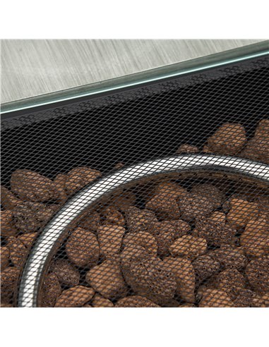 Outsunny Outdoor PE Rattan Gas Fire Pit Table, Patio Square Propane Heater with Rain Cover, Glass Windscreen, and Lava Stone, 50