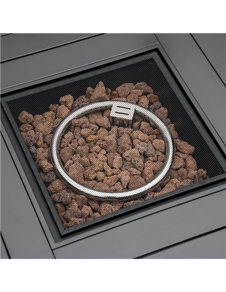 Outsunny Outdoor PE Rattan Gas Fire Pit Table, Patio Square Propane Heater with Rain Cover, Mesh Lid and Lava Stone, 40,000 BTU, - pic 41788 | FastDaddyshop