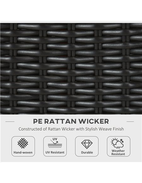 Outsunny Outdoor PE Rattan Gas Fire Pit Table, Patio Square Propane Heater with Marble Desktop, Rain Cover, Glass Windscreen, an - pic 41805 | FastDaddyshop