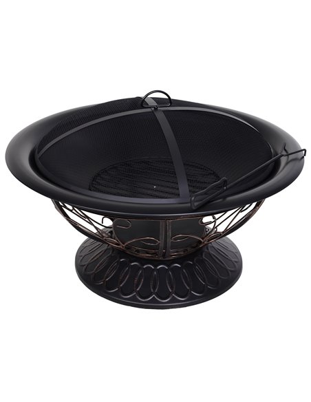 Outsunny Steel Lift-Top Screen Firepit Black 842-143 - pic 41844 | FastDaddyshop