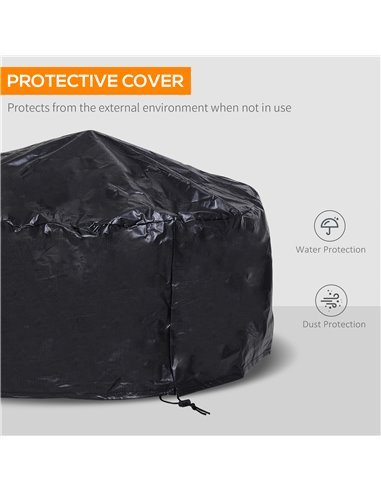 Outsunny Steel Lift-Top Screen Firepit Black 842-143