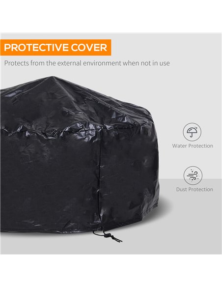 Outsunny Steel Lift-Top Screen Firepit Black 842-143 - pic 41848 | FastDaddyshop
