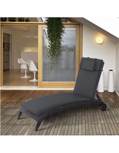 Outsunny Outdoor Garden Sun Lounger Cushion Replacement, Grey 84B-304V01GY 2