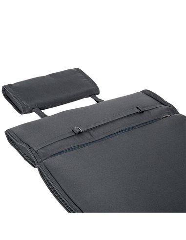 Outsunny Outdoor Chair Cushions Garden Sun Lounger Cushion Replacement Thick Sunbed Reclining Chair Relaxer Pad with Pillow - Gr