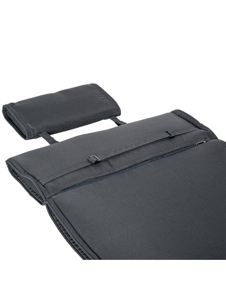 Outsunny Outdoor Chair Cushions Garden Sun Lounger Cushion Replacement Thick Sunbed Reclining Chair Relaxer Pad with Pillow - Gr - pic 41878 | FastDaddyshop