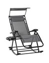 Outsunny Garden Rocking Chair Folding Sun Lounger, Grey & Black 84A-080V01GY