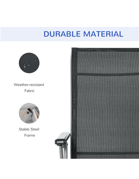 Outsunny Outdoor Sun Lounger 10-Position, Black and Grey 84B-537BK - pic 41937 | FastDaddyshop