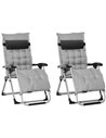 Outsunny 2 Piece Garden Sun Lounger with Cushion, Light Grey 84B-536V70LG