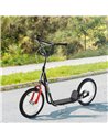 HOMCOM Teen Kids Stunt Scooter Children Kick Scooter Adjustable Handlebar 2 Brakes Ride On 16 Inch Rubber Tyres Black