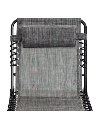 Outsunny Portable Sun Lounger, Folding Camping Bed Cot, Reclining Lounge Chair 5-position Adjustable Backrest with Pillow, Mixed