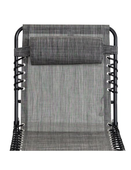 Outsunny Portable Sun Lounger, Folding Camping Bed Cot, Reclining Lounge Chair 5-position Adjustable Backrest with Pillow, Mixed - pic 42004 | FastDaddyshop