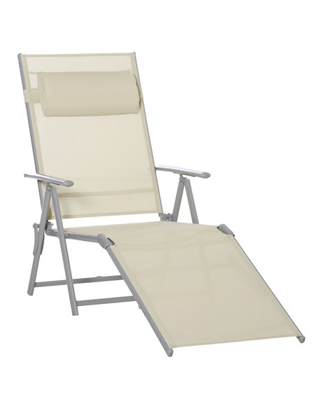 Outsunny Outdoor Folding Chaise Lounge Chair Recliner, Beige 84B-184V02BG - pic 42006 | FastDaddyshop