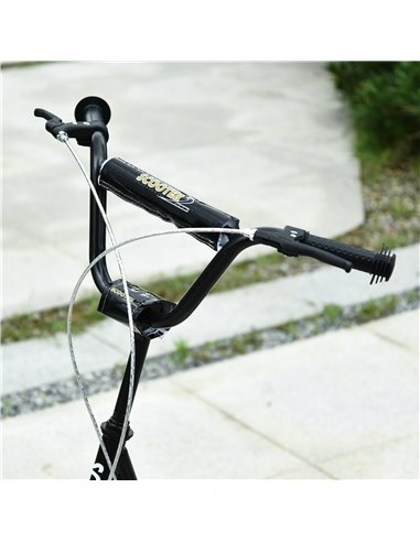 HOMCOM Teen Kids Stunt Scooter Children Kick Scooter Adjustable Handlebar 2 Brakes Ride On 16 Inch Rubber Tyres Black