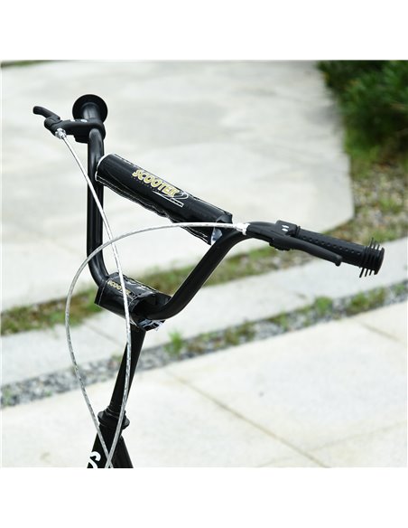 HOMCOM Teen Kids Stunt Scooter Children Kick Scooter Adjustable Handlebar 2 Brakes Ride On 16 Inch Rubber Tyres Black - pic 4202 | FastDaddyshop