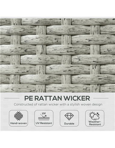 Outsunny 5PC PE Rattan Sun Lounger, Khaki & Beige 862-067V71BG