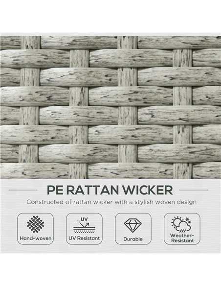 Outsunny 5PC PE Rattan Sun Lounger, Khaki & Beige 862-067V71BG - pic 42036 | FastDaddyshop