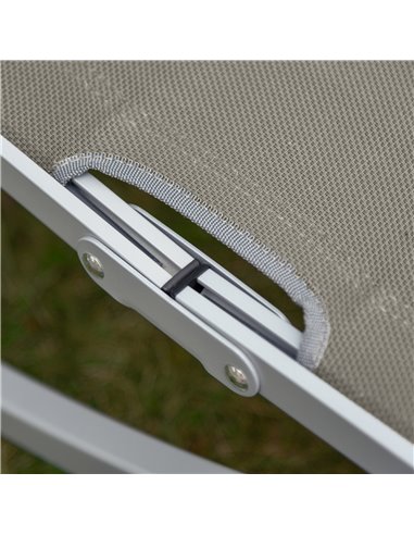 Outsunny Set of 2 S-shaped Foldable Lounge Chair Sun Lounger Reclining Outdoor Chair for Patio Beach Garden Light Grey 84B-540GY