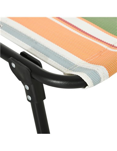 Outsunny Folding Sun Lounger Beach Chaise Chair Garden Reclining Cot Camping Hiking Recliner with 4 Position Adjustable, Multico